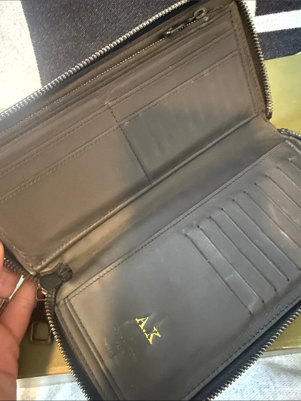 Preowned Louis Vuitton Black Embossed Monogram Zip Wallet